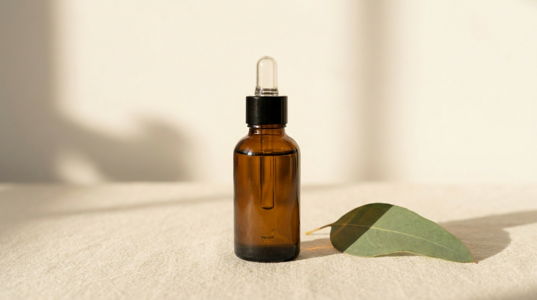 Retinol serum in amberkleurig druppelflesje voor anti-aging huidverzorging