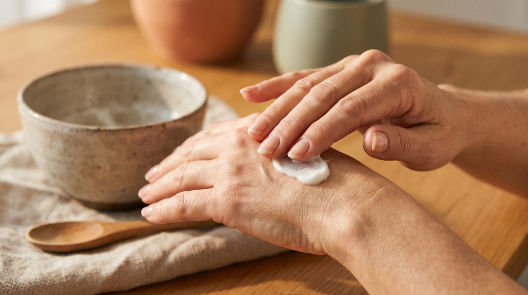 Handen die crème aanbrengen — You Madu